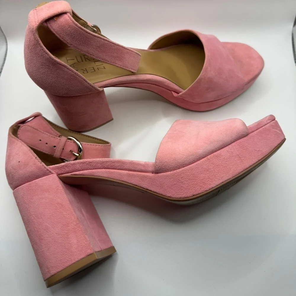 Naturalizer Pearlyn pink leather suede Barbiecore blockheel chunky 90’s platform